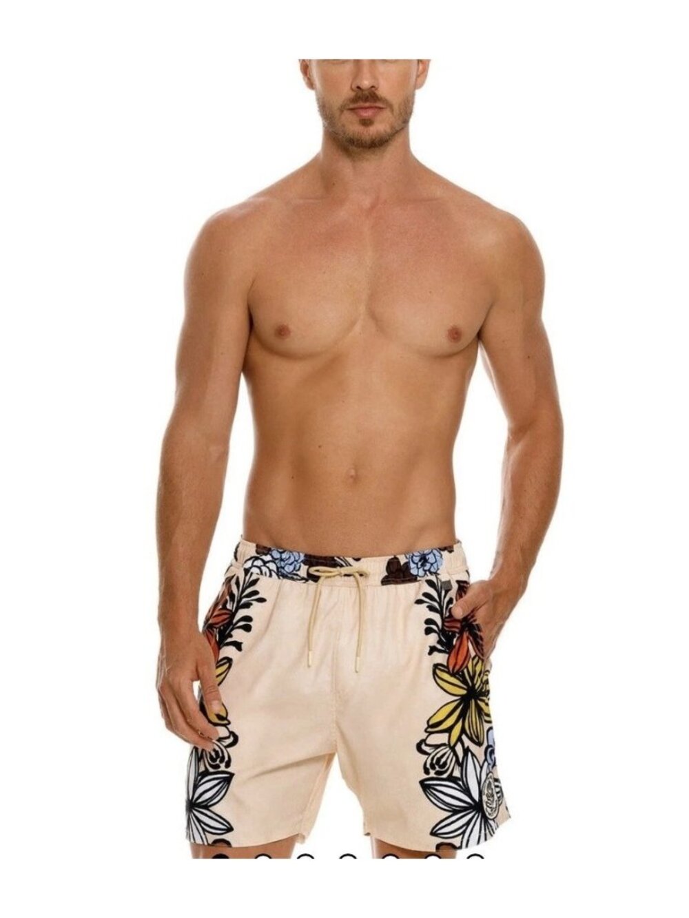 Agua Bendita Joe Clay Swim Trunks Cream Mens Size 30